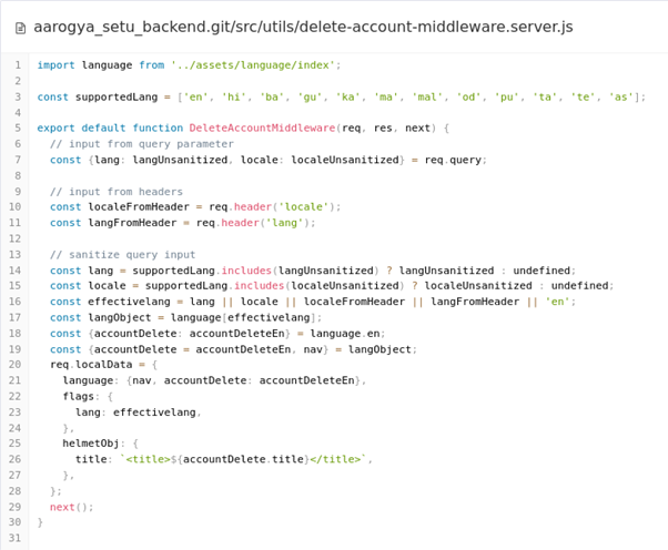 Technical Analysis : Backend Code of Aarogya Setu